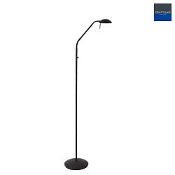 Lampadaire BIRON avec interrupteur, avec bras flexible IP20, noir mat gradable