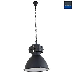 Pendelleuchte DENSI,  47cm, E27, Abdeckung satiniert, schwarz matt