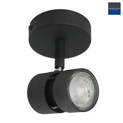 spot NATASJA 1 flame, Dim-To-Warm, adjustable GU10 IP20, black matt dimmable