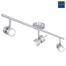 spotlight bar NATASJA 3 flames, long, Dim-To-Warm, adjustable GU10 IP20, steel brushed dimmable