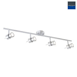 spotlight bar NATASJA 4 flames, long, Dim-To-Warm, adjustable GU10 IP20, steel brushed dimmable