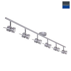 Rampe de projecteurs NATASJA 6 flammes, langue, Dim-To-Warm, rglable GU10 IP20, acier bross gradable