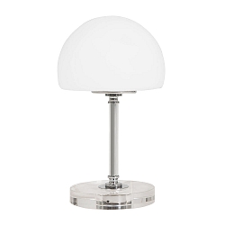 Tischleuchte ANCILLA MUSHROOM, inkl. G9 LED 3W 2700K 300lm, mit Touch-Dimmer, chrom / transparent / Opalglas wei