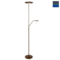 Steinhauer Floor lamp ZODIAC LED, 2 flames, with reading arm adjustable, bronze