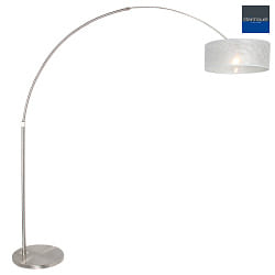 floor lamp SPARKLED LIGHT cylindrical, with switch, with shade, with plug, adjustable E27 IP20, steel brushed dimmable