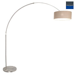 floor lamp SPARKLED LIGHT cylindrical, with switch, with shade, with plug, adjustable E27 IP20, steel brushed dimmable