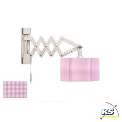Wall luminaire Vichy, with switch and scissor armature, 1-flame