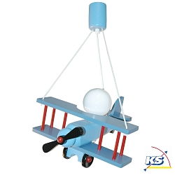 pendant luminaire FLUGZEUG E27, blue, red dimmable