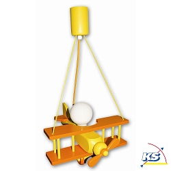 pendant luminaire FLUGZEUG XXL  E27, yellow, orange dimmable