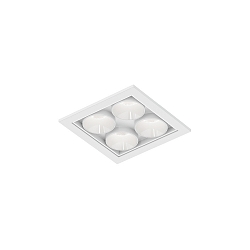 Plafonnier encastr� LINOO 4.1 4 flammes, carr� IP20, blanc mat, blanche brillant