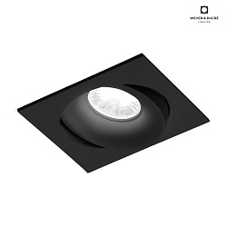 recessed spotlight RON 1.0 - LED 1 flame, square, multipower, cardanic swivelling IP20, mat, deep black dimmable