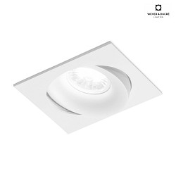 recessed spotlight RON 1.0 - LED 1 flame, square, multipower, cardanic swivelling IP20, mat, traffic white dimmable