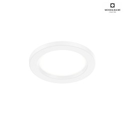 ceiling recessed luminaire LUNA IP44 1.0 ROUND round, with leaf springs, with diffuser IP44 / IP20, mat, traffic white dimmable