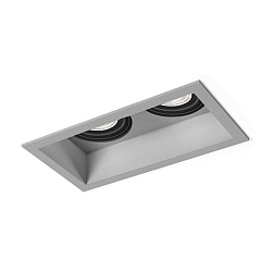 Apparecchio da incasso a soffitto PLANO 2-Lampadine, girevole, ruotabile GU10 IP20, Argento dimmerabile