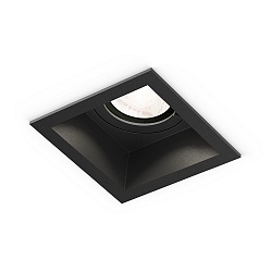 Apparecchio da incasso a soffitto PLANO 1-Lampadina GU10 IP44, Nero dimmerabile