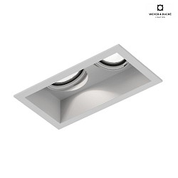 recessed spotlight PLANO 2.0 - LED 2 flames, cardanic swivelling, with wire springs IP20, white aluminum dimmable
