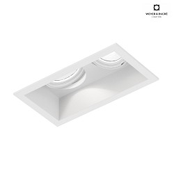recessed spotlight PLANO 2.0 - LED 2 flames, cardanic swivelling, with wire springs IP20, mat, traffic white dimmable