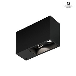 ceiling luminaire PLANO 2.0 - LED 2 flames, cardanic swivelling IP20, mat, deep black dimmable
