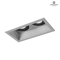 LED Einbaustrahler PLANO 2.0, 350/500mA, 2x 7/10W 1800-2850K, CRi >95, dreh-/schwenkbar, silber