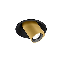 Luce da incasso BLIEK ROUND CEILING REC 1.0 PAR16 GU10 IP20, oro, nero opaco  12W