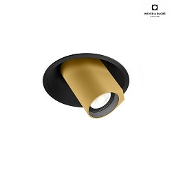Recessed spot BLIEK ROUND 1.0 PAR16, GU10 max. 12W, rotatable, swivelling, black gold