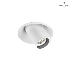ceiling luminaire BLIEK ROUND 1.0 - LED with leaf springs, cardanic swivelling, semi flush IP20, mat, traffic white dimmable