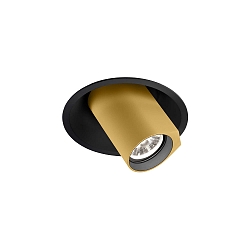 LED Einbaustrahler BLIEK ROUND CEILING REC 1.0 LED 2700K 6/9W 350/500mA 17V CRI90, dreh-/schwenkbar, schwarz matt, gold