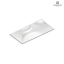 recessed spotlight STRANGE TRIMLESS 2.0 - LED 2 flames, square, flush, cardanic swivelling IP20, mat, traffic white dimmable