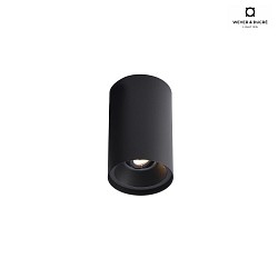 ceiling luminaire SOLID PETIT 2.0 cylindrical, cardanic swivelling IP20, mat, deep black dimmable