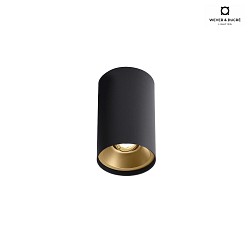 ceiling luminaire SOLID PETIT 2.0 cylindrical, cardanic swivelling IP20, mat, deep black dimmable