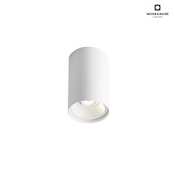ceiling luminaire SOLID PETIT 2.0 cylindrical, cardanic swivelling IP20, mat, traffic white dimmable