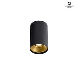 LED Ceiling luminaire SOLID PETIT 2.0,  8.2cm, 6W 1800-2850K, CRi >90, fixed, dimmable, black gold