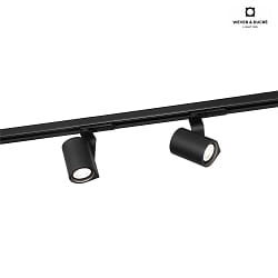 Faretto monofase SQUBE ON TRACK 1.0 - PAR16 con adattatore, rotazione cardanica GU10 IP20, opaco, nero jet dimmerabile