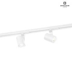 Faretto monofase SQUBE ON TRACK 1.0 - PAR16 con adattatore, rotazione cardanica GU10 IP20, opaco, bianco traffico dimmerabile