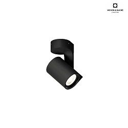 Lampada da parete e soffitto SQUBE ON BASE 1-Lampadina, girevole GU10 IP20, Nero dimmerabile