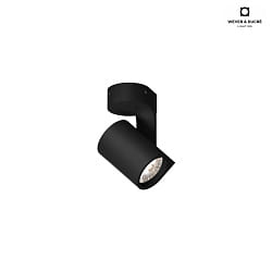 Lampada da parete e soffitto SQUBE ON BASE 1.0 girevole IP20, nero dimmerabile