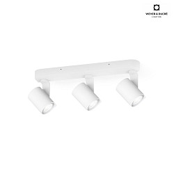 Lampada da parete e soffitto SQUBE ON BASE 3-Lampadine, girevole, ruotabile GU10 IP20, Bianco dimmerabile