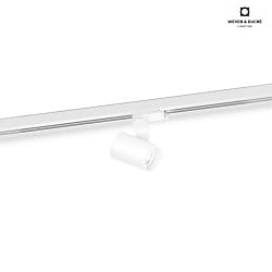 Faretto trifase SQUBE ON TRACK 1.0 - PAR16 con adattatore, rotazione cardanica GU10 IP20, opaco, bianco traffico dimmerabile