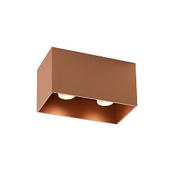 Plafoniera BOX 2.0 2-Lampadine, angolare, indietro GU10 IP20, Rame dimmerabile