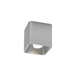 Plafoniera DOCUS 1.0 Forma di cubo, indietro GU10 IP20, Alluminio spazzolato dimmerabile