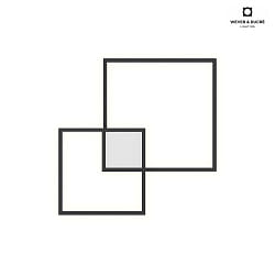 Lampada da parete e soffitto VENN 2.0 2 elemento, angolare, diretto / indiretto IP20, opaco, nero jet dimmerabile