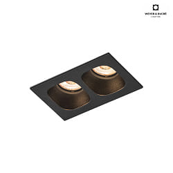 LED Einbaustrahler PIRRO 2.0, 2 Spots, 2x 4.5W 3000K, CRi >90, dimmbar, schwarz