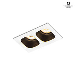 LED Einbaustrahler PIRRO 2.0, 2 Spots, 2x 4.5W 3000K, CRi >90, dimmbar, wei-schwarz