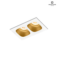 LED Einbaustrahler PIRRO 2.0, 2 Spots, 2x 4.5W 2700K, CRi >90, dimmbar, wei-gold