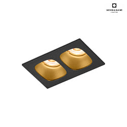 LED Einbaustrahler PIRRO 2.0, 2 Spots, 2x 4.5W 2700K, CRi >90, dimmbar, schwarz-gold