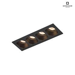 Downlight PIRRO 4.0 4-Lampadine IP20, nero dimmerabile