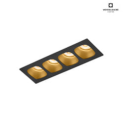 Downlight PIRRO 4.0 4-Lampadine IP20, oro, nero dimmerabile