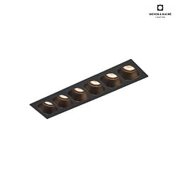 LED Einbaustrahler PIRRO 6.0, 6-flammig, 4.5W, 3000K, CRi >90, dimmbar, schwarz
