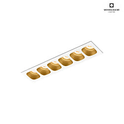 LED Einbaustrahler PIRRO 6.0, 6-flammig, 4.5W, 3000K, CRi >90, dimmbar, wei-gold