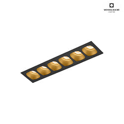LED Einbaustrahler PIRRO 6.0, 6-flammig, 4.5W, 3000K, CRi >90, dimmbar, schwarz-gold